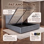 Pat tapitat AMORE NEW cu somiera rabatabila si spatiu de depozitare - imagine 4