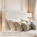 Pat tapitat AMOS NEW 5.0 cu somiera rabatabila si spatiu de depozitare - imagine 4