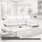 Colțar extensibil Modena 3 locuri cu saltea 120x190 cm, reversibil stânga/dreapta (C2+M) - imagine 7