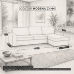Colțar extensibil Modena 5 locuri cu saltea 160x190 cm, reversibil stânga/dreapta (C4+M) - imagine 7