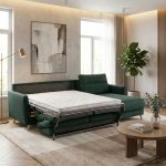 Colțar extensibil PAOLA 4 locuri cu saltea 140x190 cm, reversibil stânga/dreapta (C3+M) - imagine 2