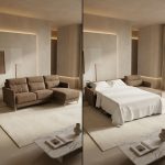 Colțar extensibil PAOLA 5 locuri cu saltea 160x190 cm, reversibil stânga/dreapta (C4+M) - imagine 3