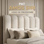 Pat tapitat AMOS SIRI cu somiera rabatabila si spatiu de depozitare - imagine 3