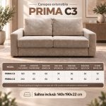 Dimensiuni canapea extensibilă PRIMA C3