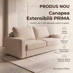 Canapea extensibilă PRIMA C2, cu saltea 120x190x20 cm - imagine 8